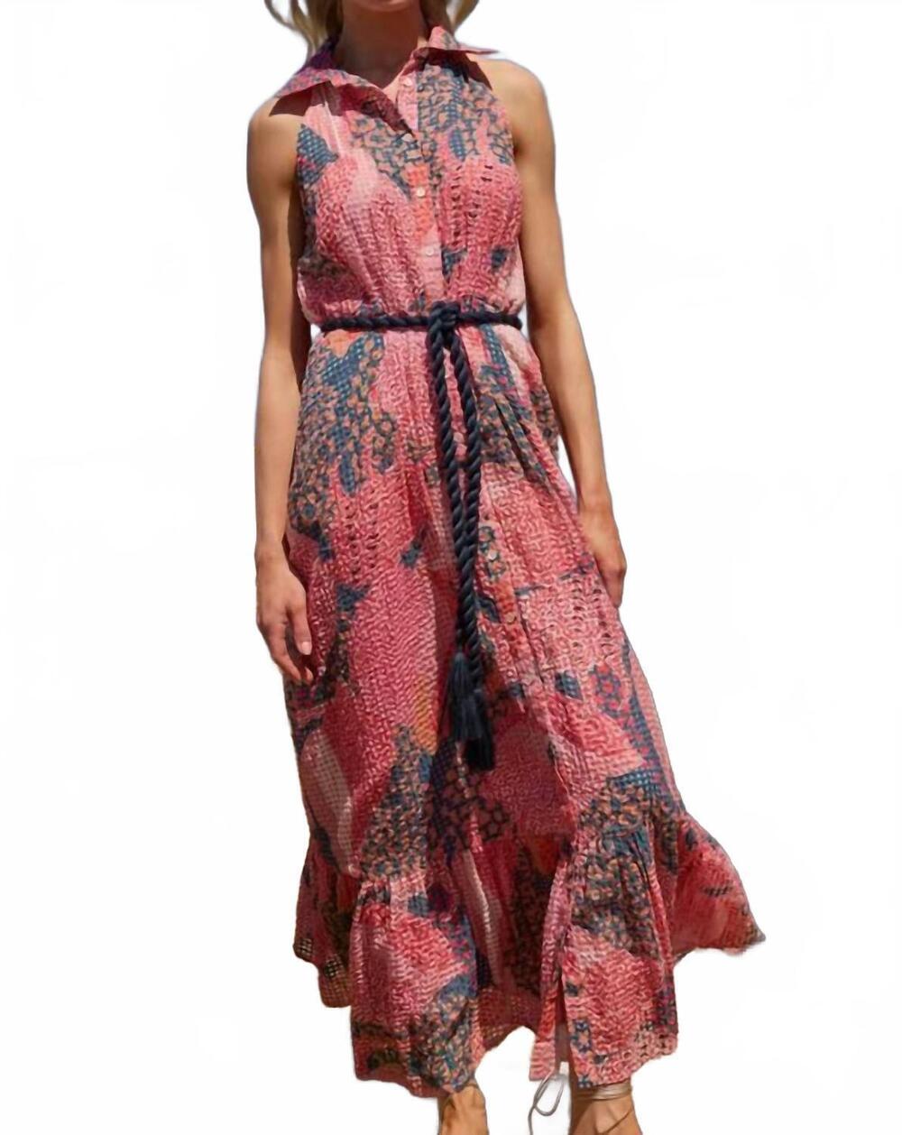 NEW OLIPHANT maxi shirt dress in nautilus navy